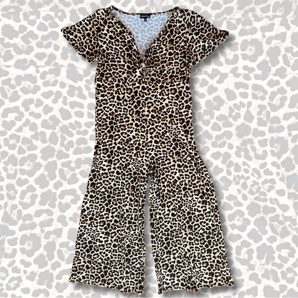 Originality Leopard Print Jumpsuit, Size L